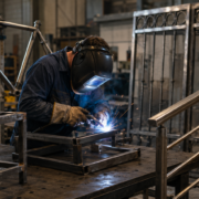 Objets du quotidien en métal assemblés par soudure dans un atelier professionnel